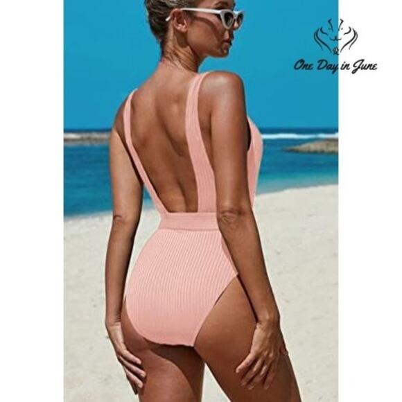 Prettygarden U Neck Slimming Strap Backless One Piece Swimsuit Size S - Picture 2 of 4